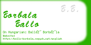 borbala ballo business card